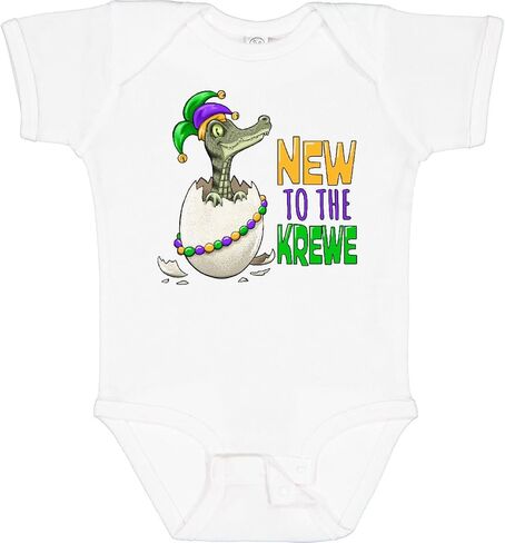 Inktastic New To the Krewe Mardi Gras Baby Alligator Baby Bodysuit in Saudi Arabia