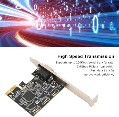 aqxreight PCIe X1 RS232 Serial Adapter Card Single Port PCI Express to RS232 Converter Adapter for for for DOS and PCIe Transmission Bandwidth Can Supports X1 to in Saudi Arabia