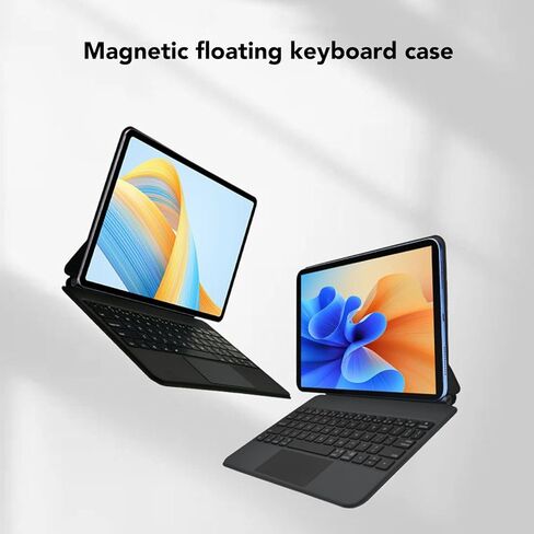 حافظة لوحة المفاتيح لجهاز Galaxy Tab s7 Plus s8 Plus s9، لوحة مفاتيح مغناطيسية للكمبيوتر اللوحي مع حامل ناتئ عائم وحامل قلم لوحة اللمس in Kuwait