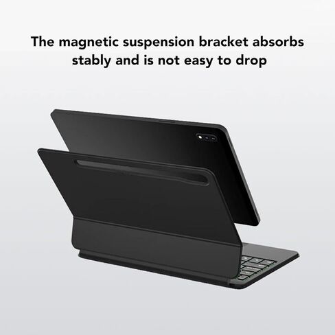 حافظة لوحة المفاتيح لجهاز Galaxy Tab s7 Plus s8 Plus s9، لوحة مفاتيح مغناطيسية للكمبيوتر اللوحي مع حامل ناتئ عائم وحامل قلم لوحة اللمس in Kuwait