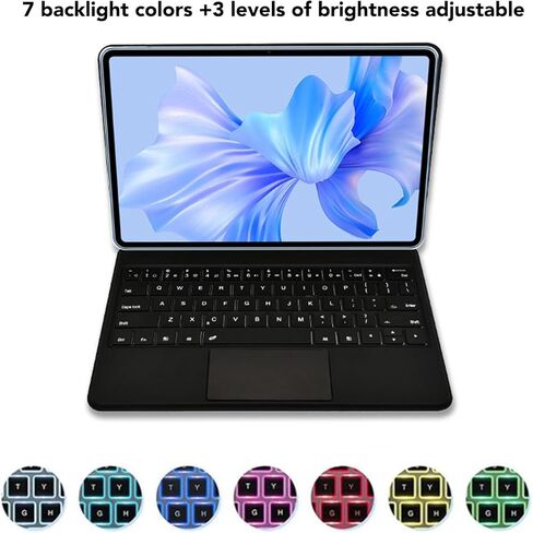 حافظة لوحة المفاتيح لجهاز Galaxy Tab s7 Plus s8 Plus s9، لوحة مفاتيح مغناطيسية للكمبيوتر اللوحي مع حامل ناتئ عائم وحامل قلم لوحة اللمس in Kuwait
