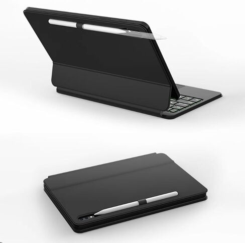 حافظة لوحة المفاتيح لجهاز Galaxy Tab s7 Plus s8 Plus s9، لوحة مفاتيح مغناطيسية للكمبيوتر اللوحي مع حامل ناتئ عائم وحامل قلم لوحة اللمس in Kuwait