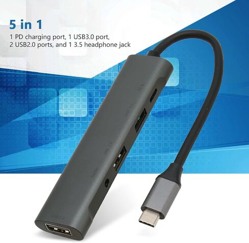 موزع USB C من Denash، محول USB متعدد المنافذ للشحن السريع بسرعة 5 جيجابت في الثانية 5 في 1 للمكتب والسفر للعمل، Denashvugi6qon8y in Kuwait