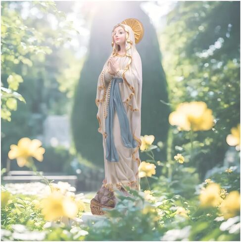 MeritMode Virgin Mary Statue for Women – Catholic Our Lady of Grace Figurine 4.72" – Religious Resin Home Decor Gift for Prayer Corner, Desk, Altar, Memorial, or Spiritual Shelf Display in Saudi Arabia