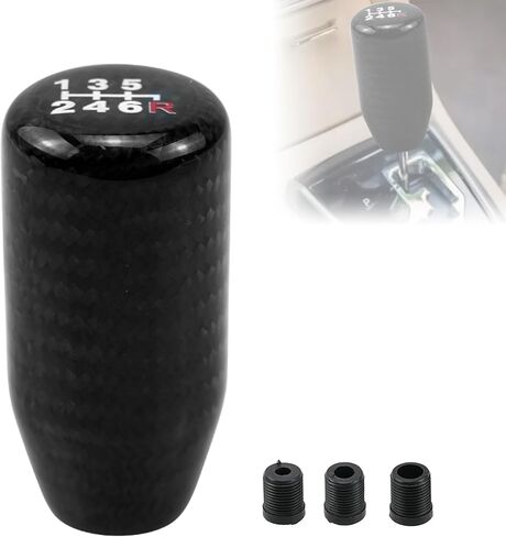 RYANSTAR Universal Gear Shift Style Knob,Car Modified Carbon Fiber Stand Head Manual Transmission Shift Lever Knob Head Wave Stick Shift Knob in Saudi Arabia