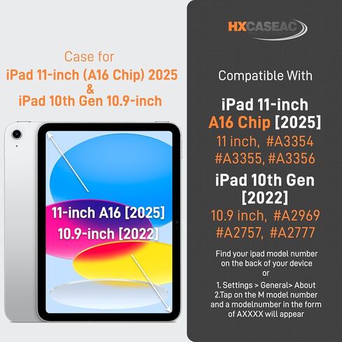HXCASEAC Case for iPad A16 11th/10th Generation Case Kids, Girl, Drop Proof in Saudi Arabia