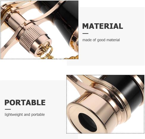 Mini Binoculars for Women with Chain, High Definition Portable Binocular Glasses, Compact Outdoor Concert Telescope in Black in Saudi Arabia