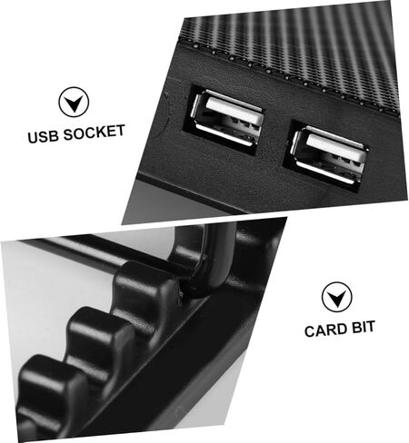 NUOBESTY قاعدة تبريد للكمبيوتر المحمول بمراوح USB مزدوجة ومبرد محمول للكمبيوتر المحمول لتبديد الحرارة بكفاءة للألعاب ومحطات العمل باللون الأسود in Saudi Arabia