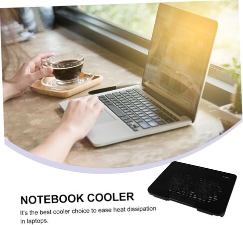 NUOBESTY قاعدة تبريد للكمبيوتر المحمول بمراوح USB مزدوجة ومبرد محمول للكمبيوتر المحمول لتبديد الحرارة بكفاءة للألعاب ومحطات العمل باللون الأسود in Saudi Arabia