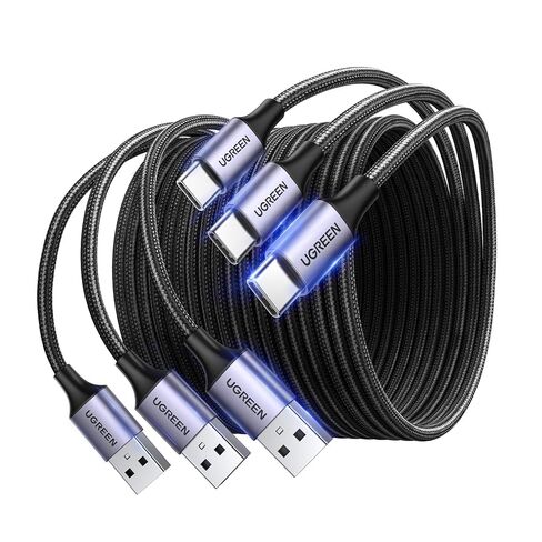 UGREEN 3-Pack USB to USB C Cable, Car Carplay Cable USB A to Type C Cable Fast Charging Braided USB C Cord Compatible with iPhone 17/16 Plus/16 Pro/15, Samsung Galaxy S25/S24, Pixel 10/9, 6.6FT in Saudi Arabia