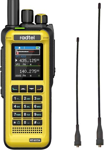 Radtel RT‑817A 18W جهاز اتصال لاسلكي ثنائي النطاق عالي الطاقة، AM/FM/VHF/UHF، 1024CH، NOAA، DTMF & VOX، شحن سريع من النوع C، راديو طويل المدى ثنائي الاتجاه للتخييم والمشي لمسافات طويلة والصيد وصيد الأسماك والبناء in Saudi Arabia
