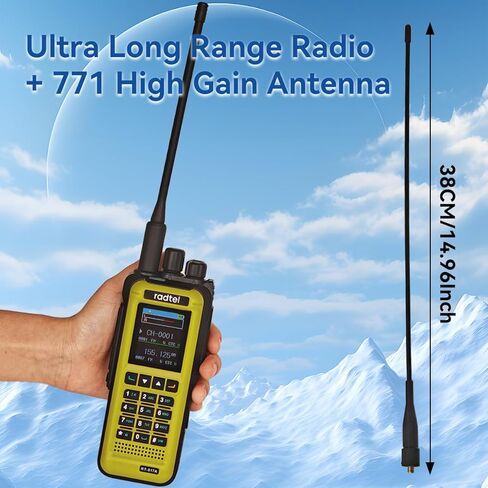 Radtel RT‑817A 18W جهاز اتصال لاسلكي ثنائي النطاق عالي الطاقة، AM/FM/VHF/UHF، 1024CH، NOAA، DTMF & VOX، شحن سريع من النوع C، راديو طويل المدى ثنائي الاتجاه للتخييم والمشي لمسافات طويلة والصيد وصيد الأسماك والبناء in Saudi Arabia