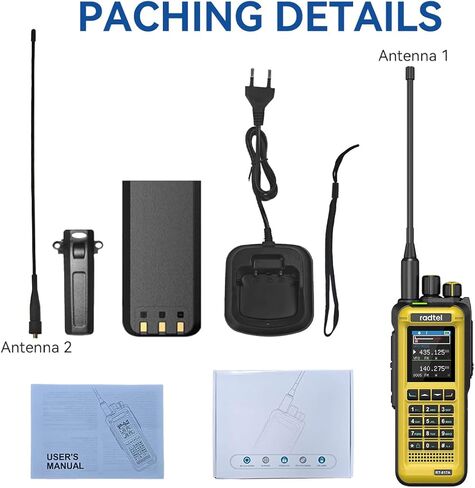 Radtel RT‑817A 18W جهاز اتصال لاسلكي ثنائي النطاق عالي الطاقة، AM/FM/VHF/UHF، 1024CH، NOAA، DTMF & VOX، شحن سريع من النوع C، راديو طويل المدى ثنائي الاتجاه للتخييم والمشي لمسافات طويلة والصيد وصيد الأسماك والبناء in Saudi Arabia