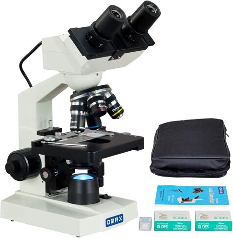 OMAX 40X-2500X Built-in 1.3MP Digital Binocular Compound LED Microscope with Case+Slides+Lens Paper in Saudi Arabia