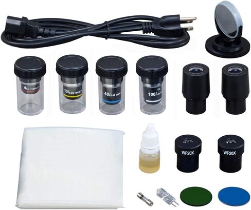 OMAX 40X-2000X Compound Binocular Microscope w Oil Darkfield Condenser+Blank Slides+Cover Slips in Saudi Arabia
