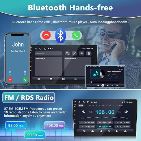 2+64G Android 15 Car Stereo Upgrade Radio for Toyota Scion xD 2008-2014 Support JBL,7" Touchscreen Car Radio Head Unit with Wireless Carplay Android Auto GPS WiFi Bluetooth RDS SWC Mic Backup Camera in Saudi Arabia