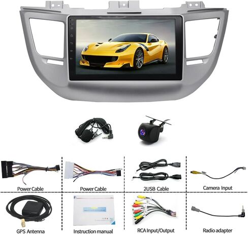 Android 15 Car Radio for 2015-2019 Hyundai Tucson with Wireless Carplay and Android Auto, 2+64GB 9 Inch Touch Screen Upgrade for Tucson in-Dash Navigation GPS Unit, WiFi, BT, HiFi, SWC, Backup Cam in Saudi Arabia