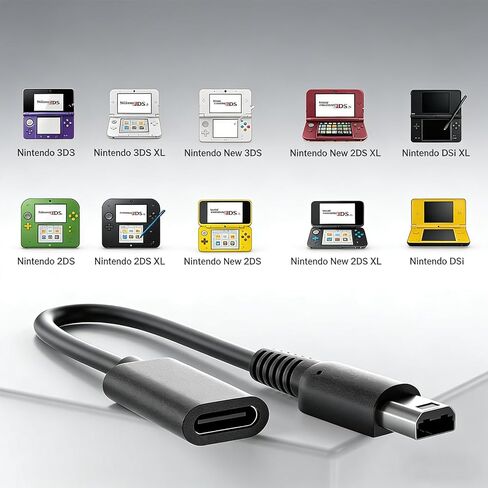 كابل شاحن محول PDEEY 3DS إلى USB C لسلسلة 3DS/2DS/DSi، 0.5 قدم in Kuwait