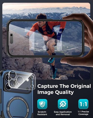 Goton 4in1 for iPhone 17 Pro Max Case with Belt Clip Holster, Privacy Tempered Glass Screen Protector & Camera Lens Protector, Compatible with MagSafe, Heavy Duty, Shockproof Phone Cover in Saudi Arabia