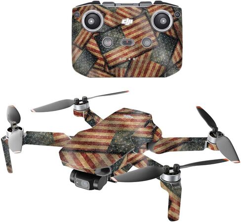 جليتر لامع من MightySkins متوافق مع طائرة DJI Mini 2 المحمولة بدون طيار - أمريكي عتيق | لمسة نهائية لامعة واقية ومتينة شديدة اللمعان | سهل التطبيق وتغيير الأنماط | صنع في الولايات المتحدة الأمريكية in Saudi Arabia