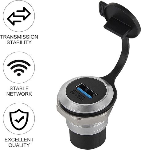 3Pcs USB 3.0 Panel Mount Coupler, Female to Female Bulkhead Extension Adapter with Waterproof Dust Cap, USB A Pass Through Connector for Secure Data Transfer in Saudi Arabia