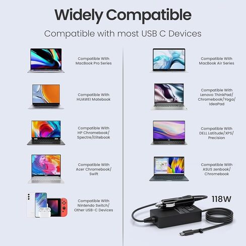 100W Laptop Car Charger USB C Compatible with Dell Latitude 5420 3520 5520 5510 7320 7520 7420 5430 5440 5540 5450,for Dell Pro 14 Plus 13 16 PB14250 PB13250 DB14250 PA16250 DB06250 PC16250 in Saudi Arabia