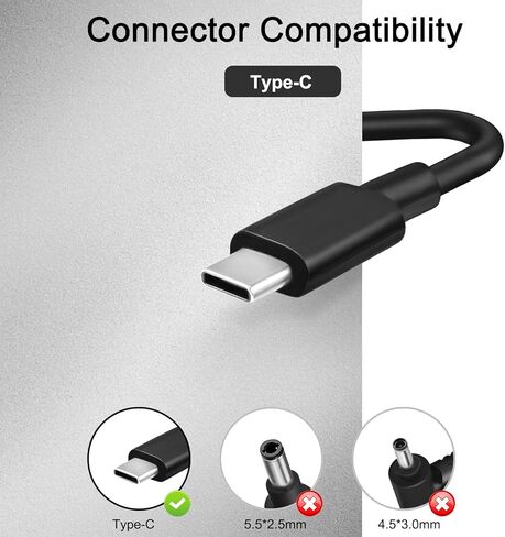 65W USB Type C Charger Compatible with Dell Pro 14 PC14250 16 PC16250 / 14 16 Plus/Max 14 MC14250 16 MC16250/ 13 14 Premium PA13250 PA14250/ Rugged 13 RA13250 14 RB14250 Laptop in Saudi Arabia