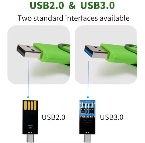 محرك أقراص فلاش USB من النوع C OTG بسعة 32 جيجابايت لهواتف Android، أبيض، تصميم دوار، واجهة مزدوجة USB ونوع C in Kuwait