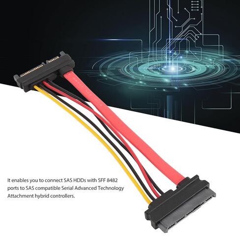 كابل تمديد طاقة SATA 15 سنًا، كابل SATA22P ذكر إلى SAS29P أنثى، كابل طاقة القرص الصلب، كابل تمديد إمداد موصل الطاقة SATA، 0.15 متر in Kuwait