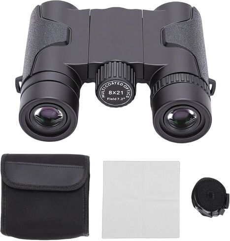 Drfeify 8x21 Folding Pocket Binoculars, Compact and High Powered with Neck Strap for Bird Watching Concerts Hiking Travel in Saudi Arabia