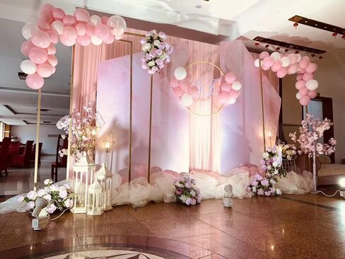 8.2 FT Wedding Backdrop Stand Metal Square Stand for Birthday Party Wedding Ceremony Bridal Baby Shower Event Decor in Saudi Arabia