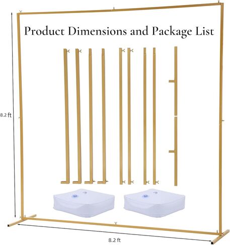 8.2 FT Wedding Backdrop Stand Metal Square Stand for Birthday Party Wedding Ceremony Bridal Baby Shower Event Decor in Saudi Arabia