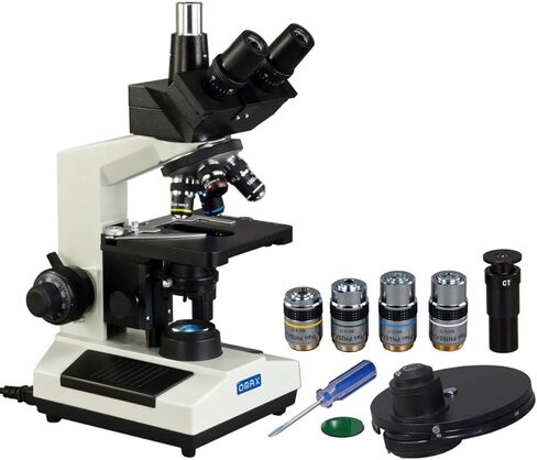 OMAX 40X-2500X LED Trinocular Compound Microscope with Phase Contrast Kit+Plan PH Objectives in Saudi Arabia
