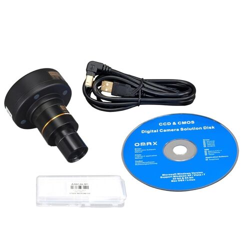 مجهر معدني ثلاثي العينيات من OMAX 40X-2000X مع ضوء منقول/منعكس وكاميرا 9 ميجابكسل وهدف جاف 100X in Kuwait