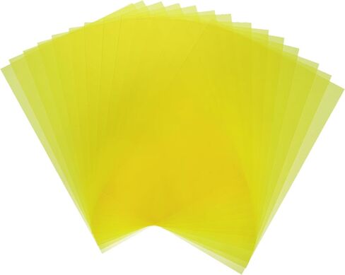 MECCANIXITY 14 Pcs Colored Plastic Sheets, A4 Transparent Amber Film Color Correction Gel Light Filter Waterproof 11.7 x 8.3 Sheet for DIY Crafts, LED Lighting, Photo (Yellow) in Saudi Arabia