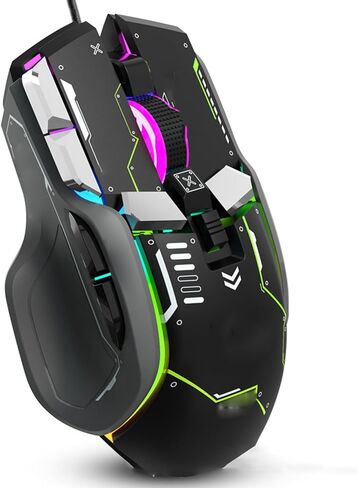 Cordless Bluetooth Mouse, 4000 DPI Wired Computer Mouse with RGB Light, 2.4G BT Silent Gaming Mouse with Receiver, for 7 8 10, for Android, for OS X, for iOS in Saudi Arabia