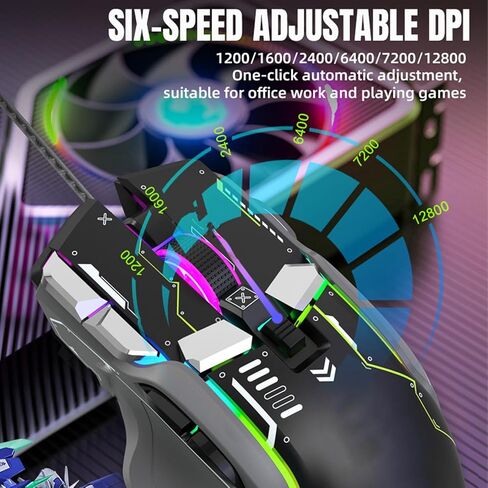 Cordless Bluetooth Mouse, 4000 DPI Wired Computer Mouse with RGB Light, 2.4G BT Silent Gaming Mouse with Receiver, for 7 8 10, for Android, for OS X, for iOS in Saudi Arabia