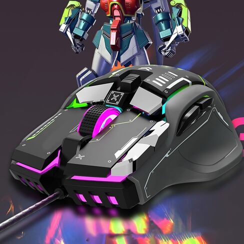 Cordless Bluetooth Mouse, 4000 DPI Wired Computer Mouse with RGB Light, 2.4G BT Silent Gaming Mouse with Receiver, for 7 8 10, for Android, for OS X, for iOS in Saudi Arabia