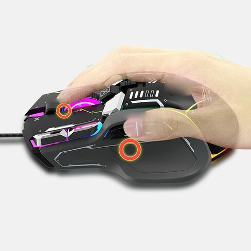 Zunate Gaming Mouse, 11 Buttons RGB Light 1200 1600 2000 2400 4000 DPI with Silent Design for 7 8 10, OS X in Saudi Arabia