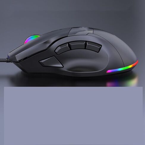 ماوس ألعاب سلكي من سيسيجلو، ماوس كمبيوتر سلكي USB، سلك بإضاءة خلفية RGB 12000 نقطة في البوصة لأجهزة ألعاب الكمبيوتر، 9 مفاتيح للمكتب والمنزل in Saudi Arabia