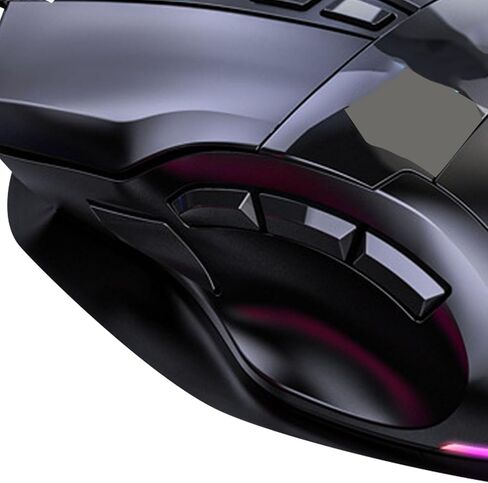 ماوس ألعاب سلكي من سيسيجلو، ماوس كمبيوتر سلكي USB، سلك بإضاءة خلفية RGB 12000 نقطة في البوصة لأجهزة ألعاب الكمبيوتر، 9 مفاتيح للمكتب والمنزل in Saudi Arabia