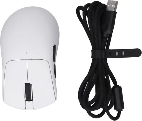 ماوس ألعاب زوناتي، دقة عالية DPI 800-26000، تسريع 50 جرام، بطارية ليثيوم، ماوس كمبيوتر سلكي 2.4 جيجا بايت أبيض in Kuwait