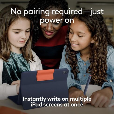 قلم Logitech Crayon الرقمي لجهاز iPad (طرازات iPad المزودة بمنافذ USB-C) يتميز بتقنية Apple Pencil، وتصميم مضاد للدوران، وطرف ذكي ديناميكي (متجدد) in Kuwait