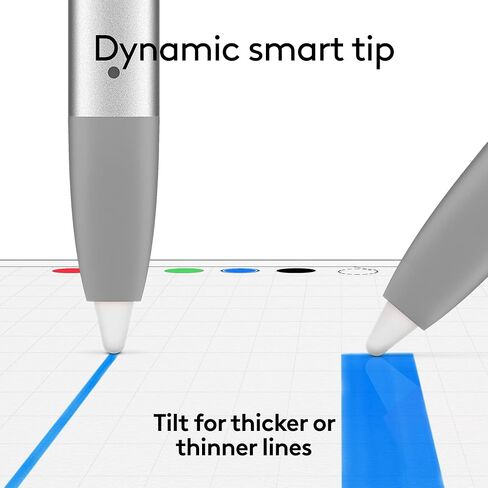 قلم Logitech Crayon الرقمي لجهاز iPad (طرازات iPad المزودة بمنافذ USB-C) يتميز بتقنية Apple Pencil، وتصميم مضاد للدوران، وطرف ذكي ديناميكي (متجدد) in Kuwait