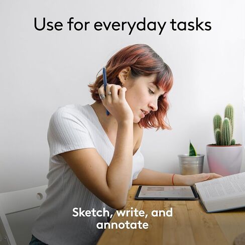قلم Logitech Crayon الرقمي لجهاز iPad (طرازات iPad المزودة بمنافذ USB-C) يتميز بتقنية Apple Pencil، وتصميم مضاد للدوران، وطرف ذكي ديناميكي (متجدد) in Kuwait