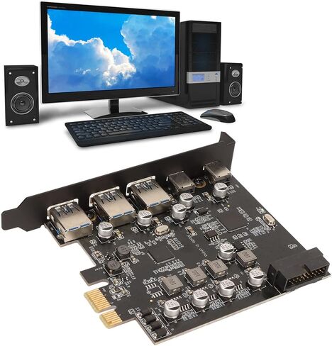 aqxreight PCIE to USB Expansion Card USB 3 0 5Gpbs 3USB A 2USB C 19Pin Interface Motherboard Card for for OS X for and Internal Pin to Add PCIE The 2 in Saudi Arabia