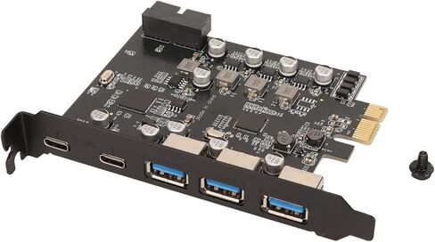 aqxreight PCIE to USB Expansion Card USB 3 0 5Gpbs 3USB A 2USB C 19Pin Interface Motherboard Card for for OS X for and Internal Pin to Add PCIE The 2 in Saudi Arabia