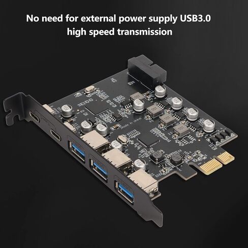 aqxreight PCIE to USB Expansion Card USB 3 0 5Gpbs 3USB A 2USB C 19Pin Interface Motherboard Card for for OS X for and Internal Pin to Add PCIE The 2 in Saudi Arabia