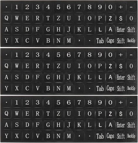 3Pcs Polish Keyboard Stickers PC Keyboard Stickers Black Background with White Lettering for Computer Laptop Notebook Desktop in Saudi Arabia