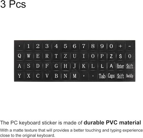 3Pcs Polish Keyboard Stickers PC Keyboard Stickers Black Background with White Lettering for Computer Laptop Notebook Desktop in Saudi Arabia